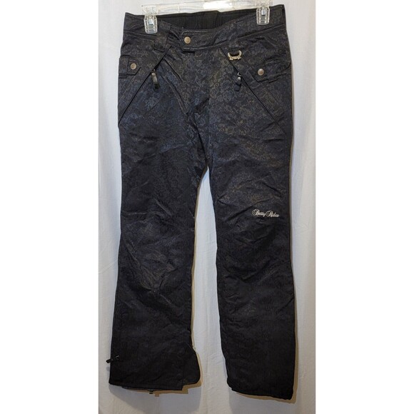 Betty Rides Womens Trinket Snow Pants Size Small Black Floral Ski Snowboard Gear - Picture 1 of 6